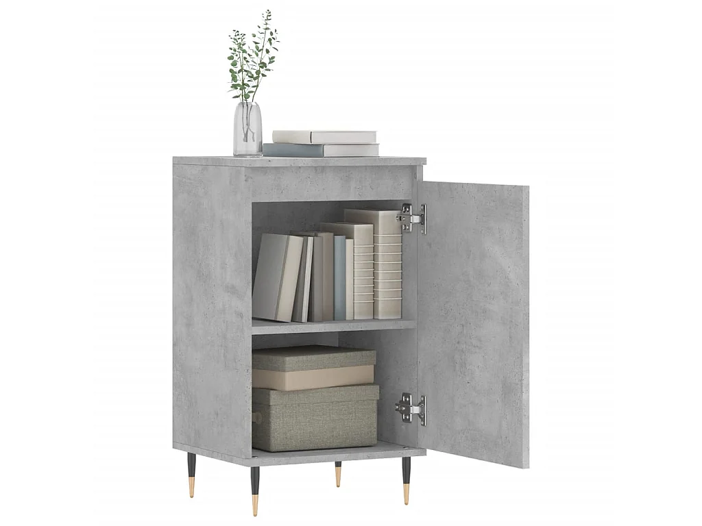 Buffet gris béton 40x35x70 cm bois d'ingénierie QWE33509