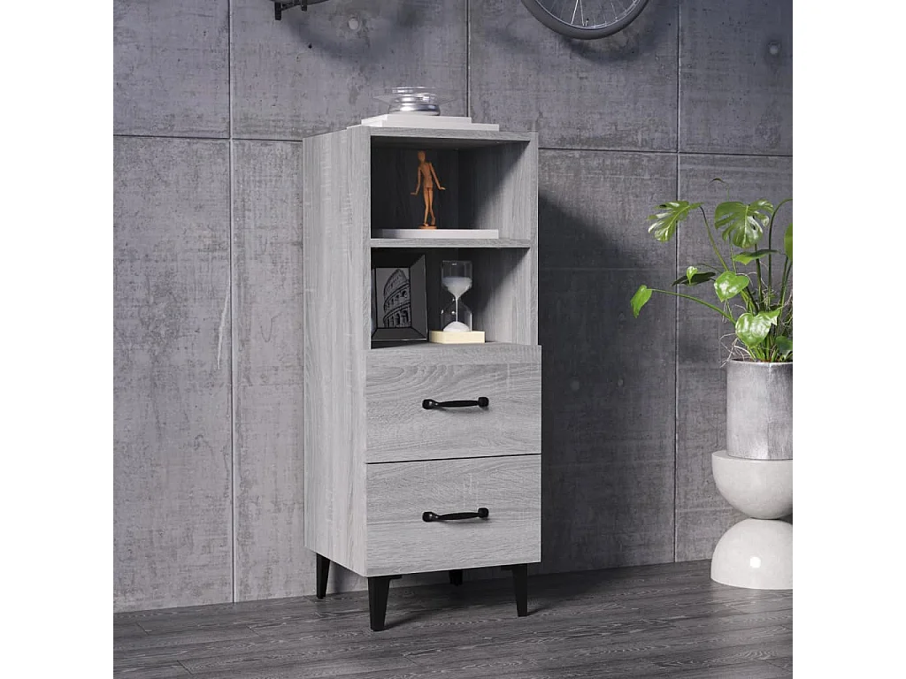 Buffet Sonoma gris 34,5x34x90 cm Bois d'ingénierie EGER36724
