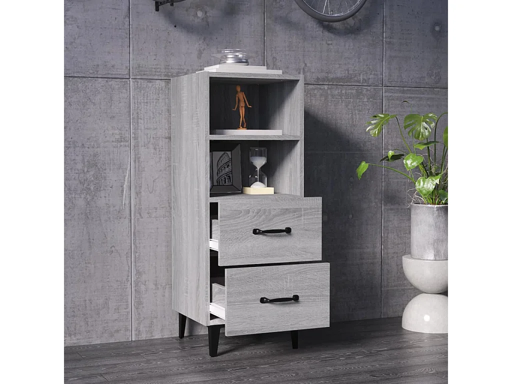 Buffet Sonoma gris 34,5x34x90 cm Bois d'ingénierie EGER36724
