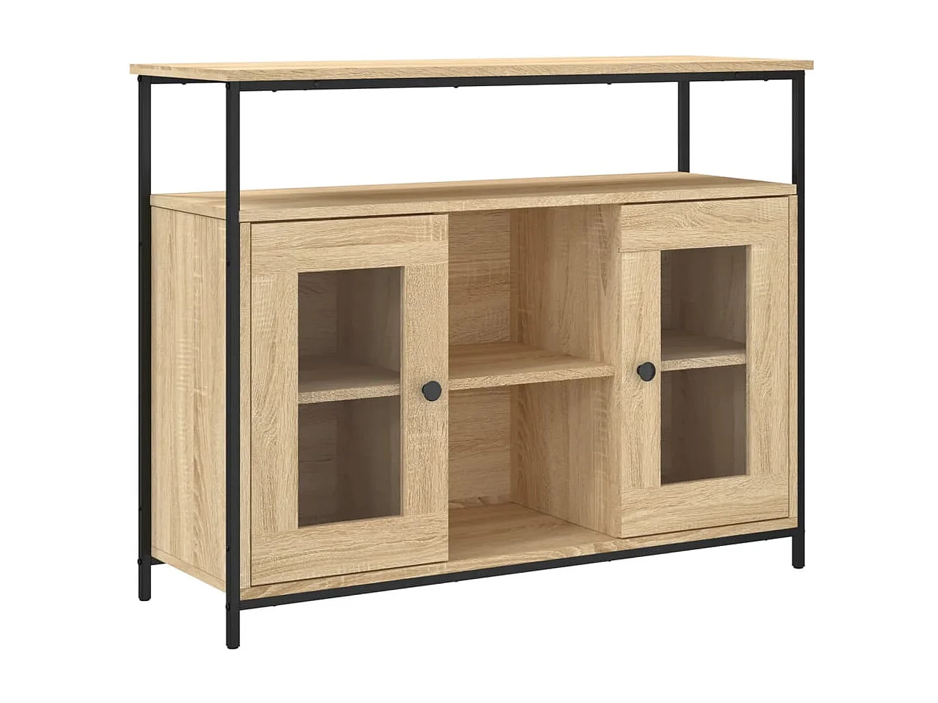 Buffet chêne sonoma 100x35x80 cm bois d'ingénierie QWE26427