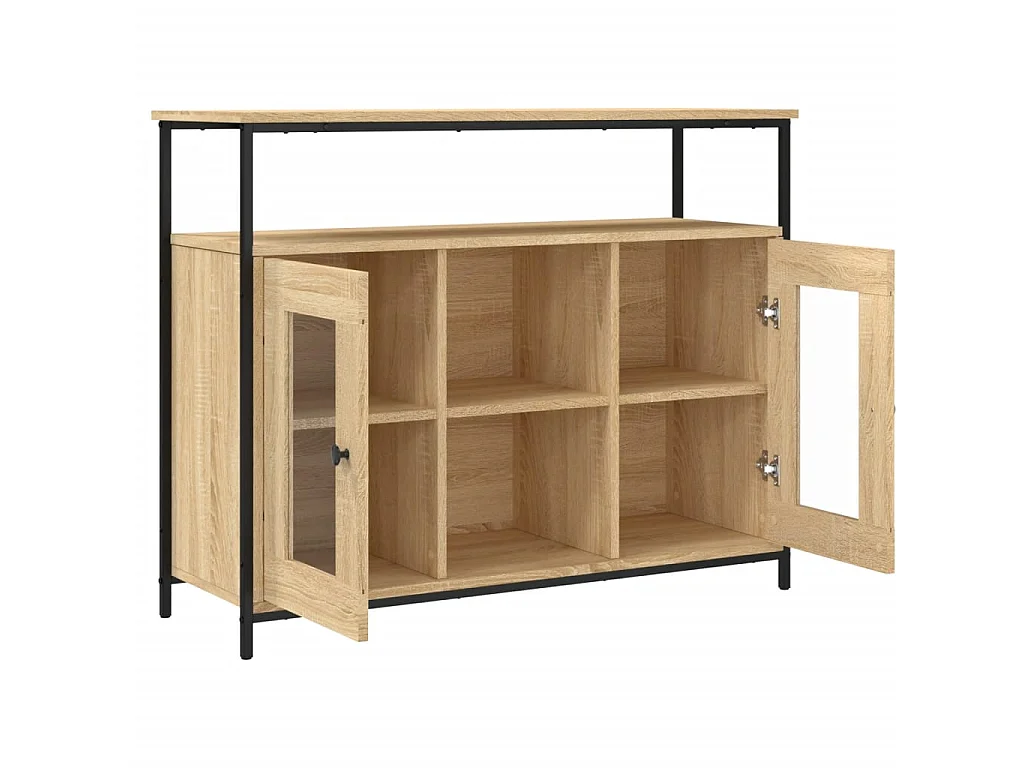 Buffet chêne sonoma 100x35x80 cm bois d'ingénierie QWE26427