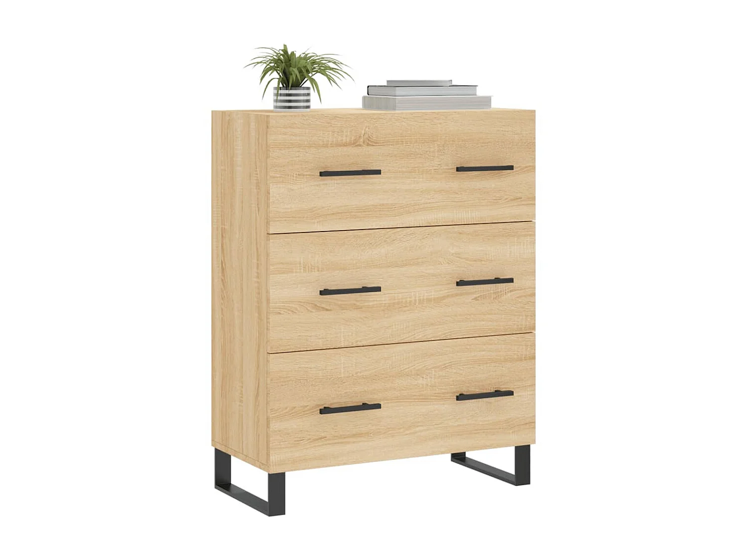 Buffet chêne sonoma 69,5x34x90 cm bois d'ingénierie QWE73370