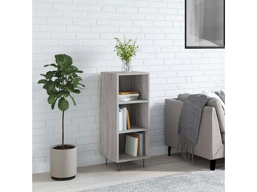 Dressoir 34,5x32,5x90 cm bewerkt hout grijs sonoma eikenkleurig NL612340