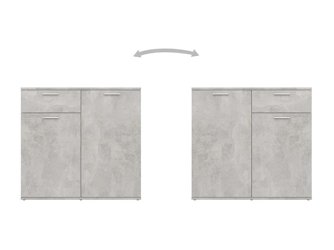 Buffet Gris béton 160x36x75 cm Aggloméré EGER23202