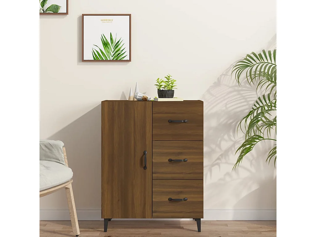 Buffet chêne marron 69,5x34x90 cm bois d'ingénierie EGER39853