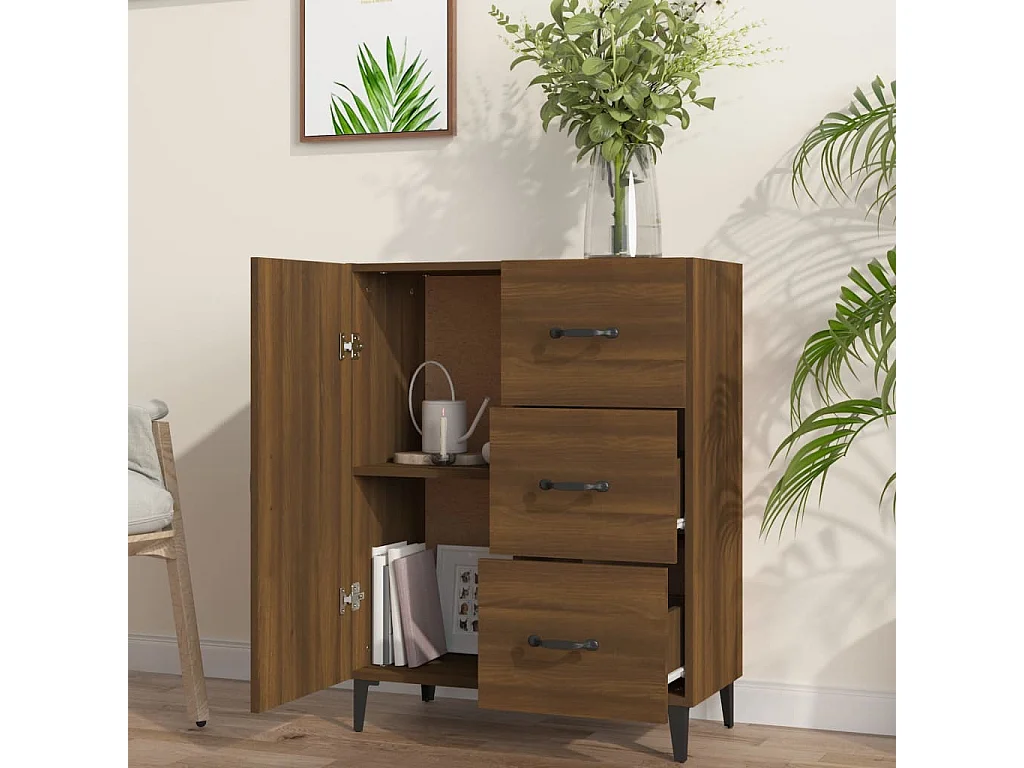 Buffet chêne marron 69,5x34x90 cm bois d'ingénierie EGER39853