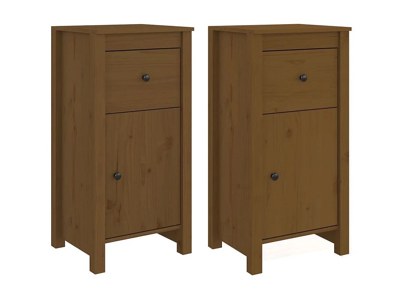 Buffets 2 pcs Marron miel 40x35x80 cm Bois massif de pin EGER86182