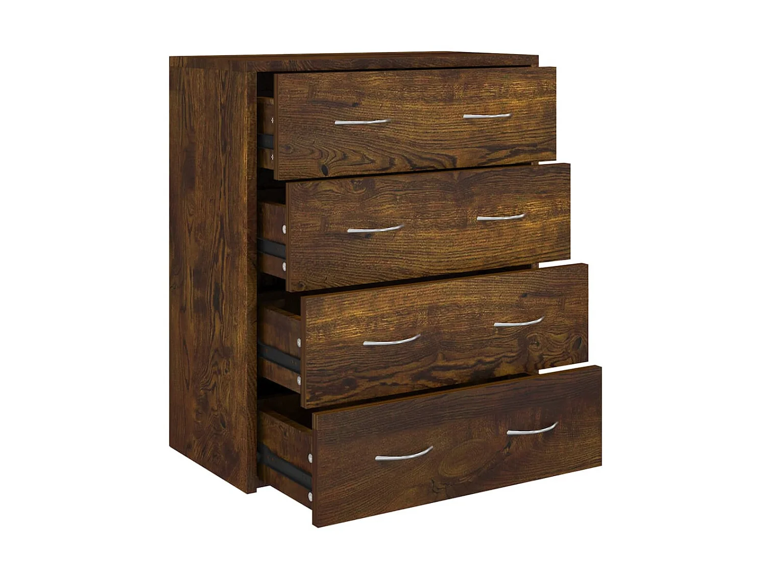 Buffet avec 4 tiroirs 60x30,5x71 cm Chêne fumé QWE49223