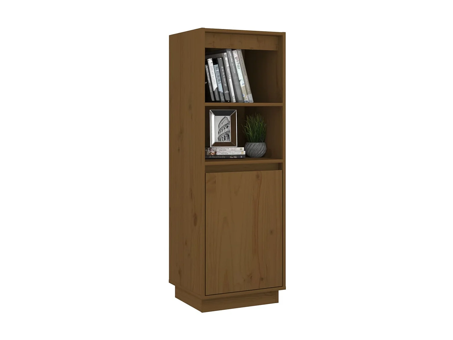 Buffet haut Marron miel 37x34x110 cm Bois massif de pin QWE97138