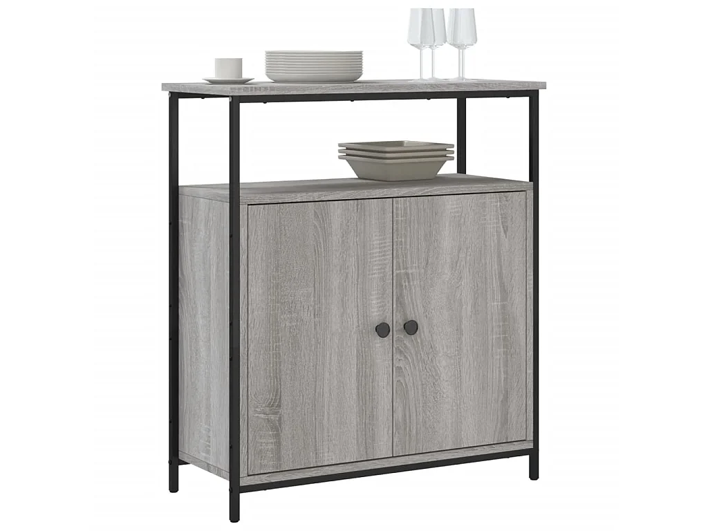 Buffet sonoma gris 70x30x80 cm bois d'ingénierie QWE10555