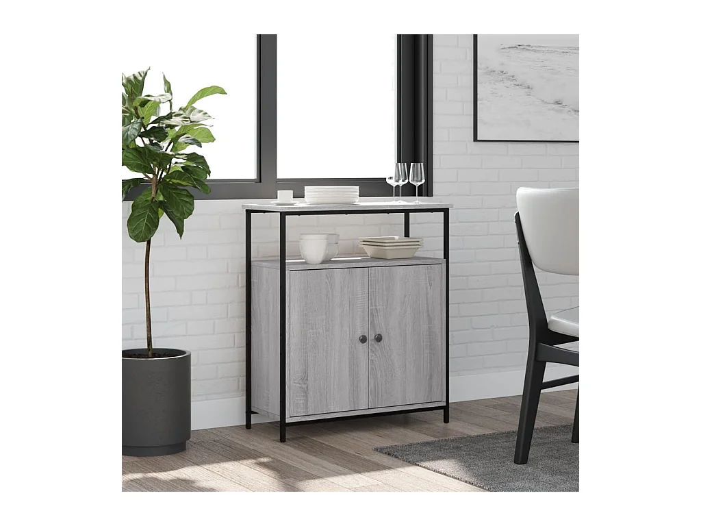 Buffet sonoma gris 70x30x80 cm bois d'ingénierie QWE10555
