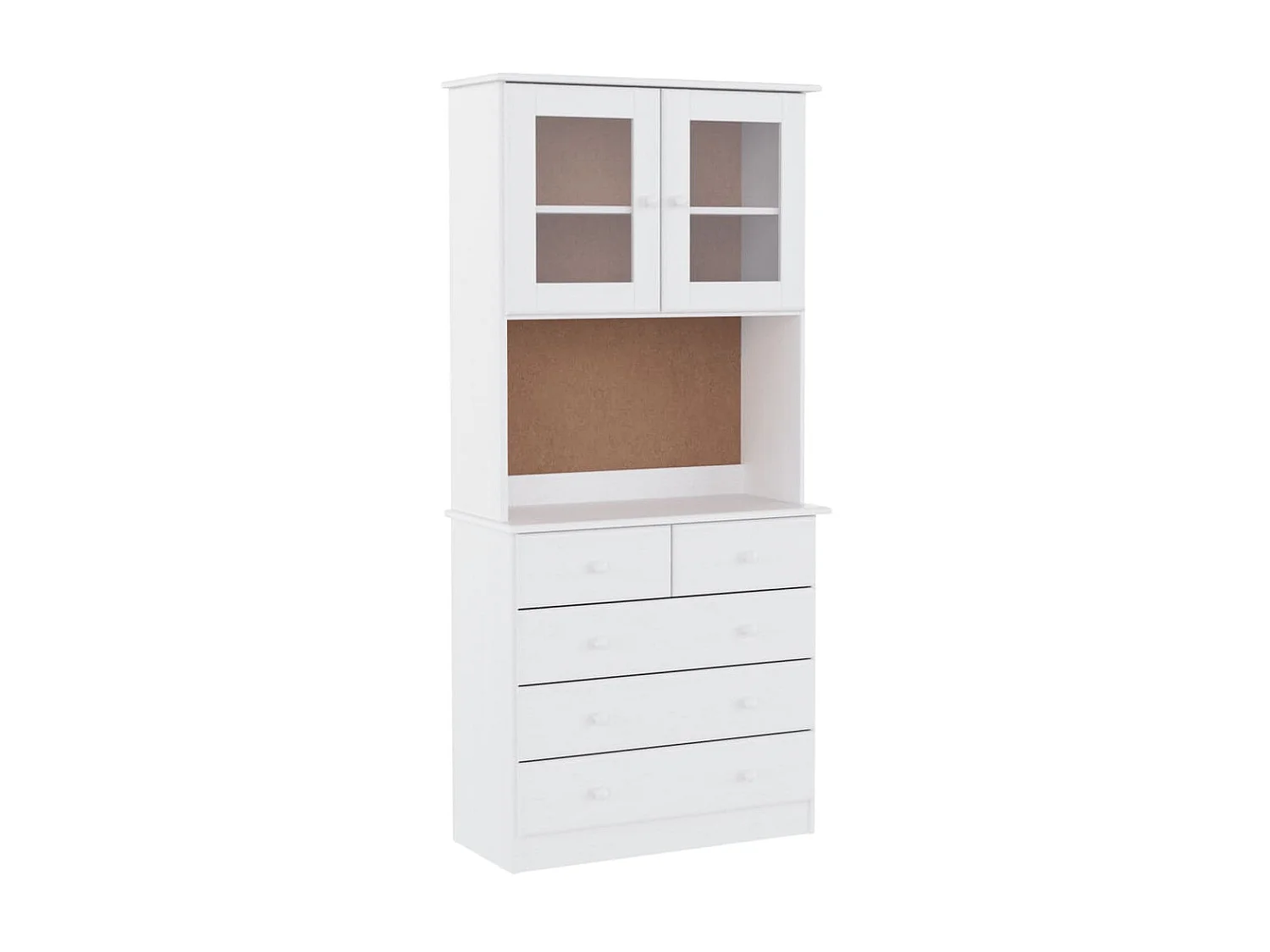 Highboard,Kommode ALTA Weiß 77x35x165 cm Massivholz Kiefer -gkd47719