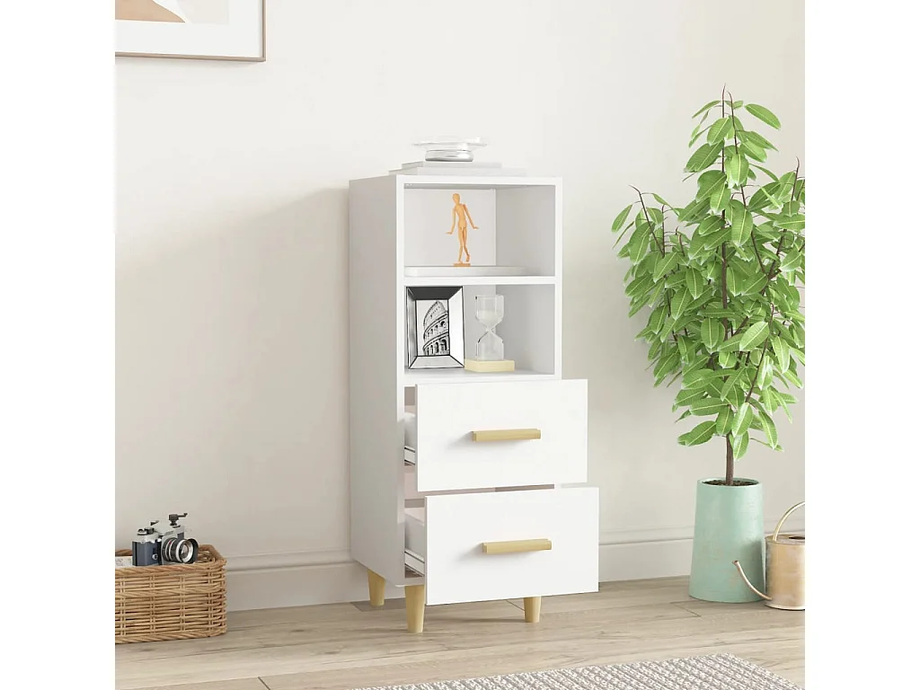 Buffet Blanc 34,5x34x90 cm Bois d'ingénierie EGER46473