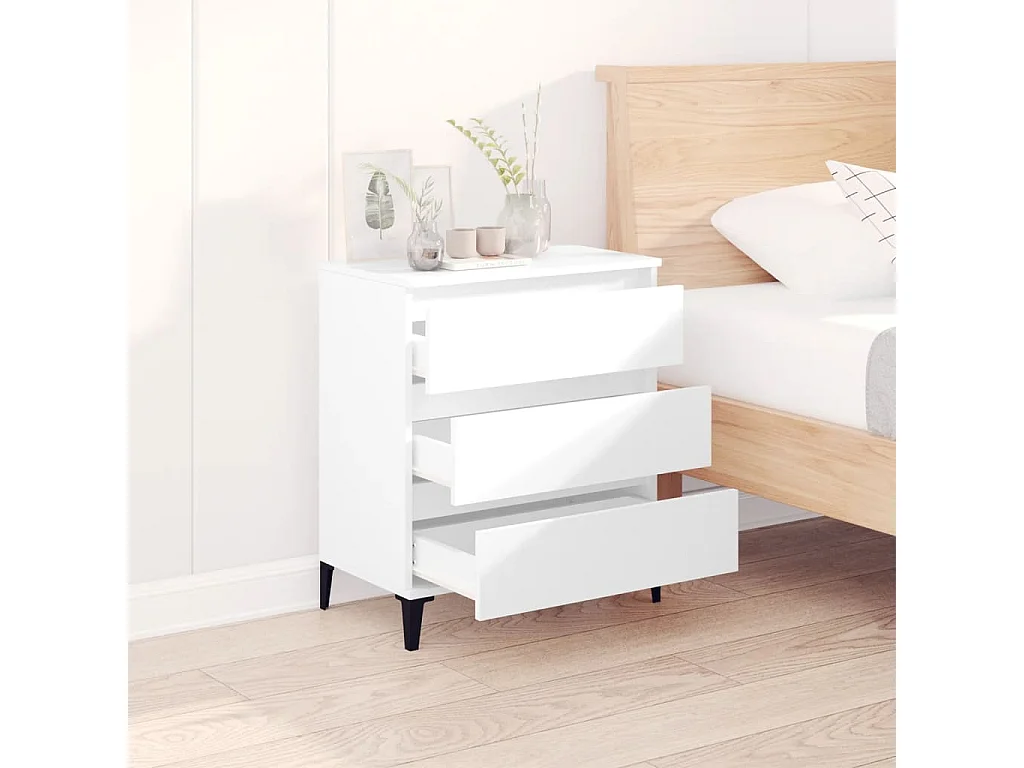 Aparador de madera contrachapada blanco 60x35x70 cm ES36495