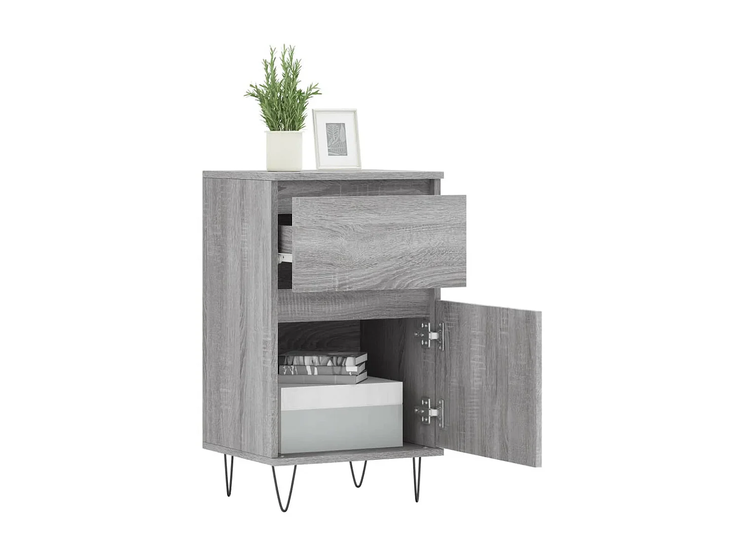 Buffet sonoma gris 40x35x70 cm bois d'ingénierie QWE71402