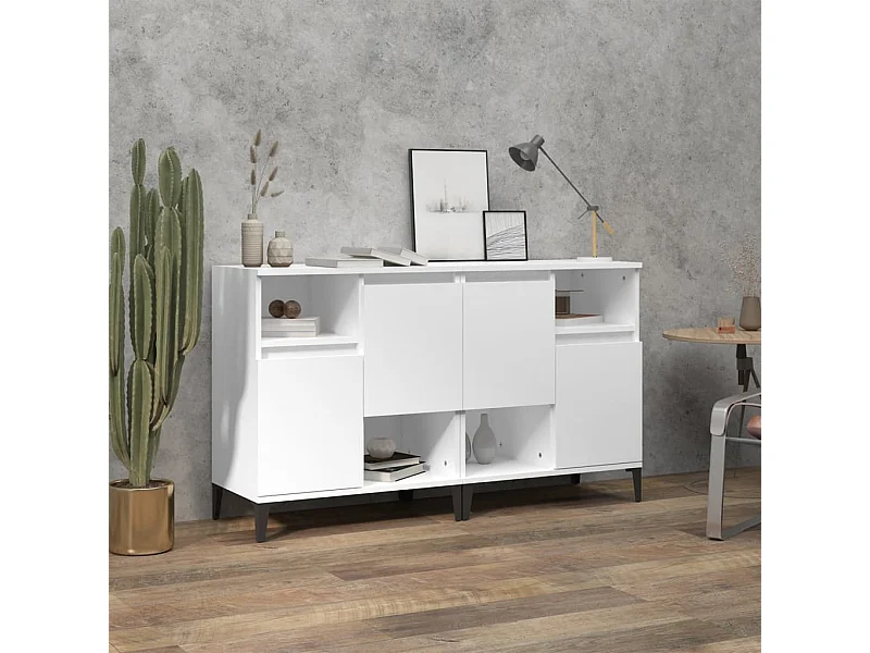 Buffets 2 pcs blanc 60x35x70 cm bois d'ingénierie EGER22419