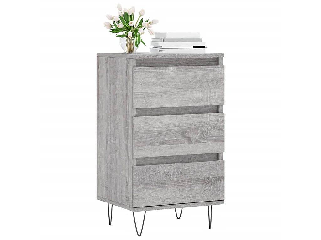 Dressoir 40x35x70 cm bewerkt hout grijs sonoma NL397928