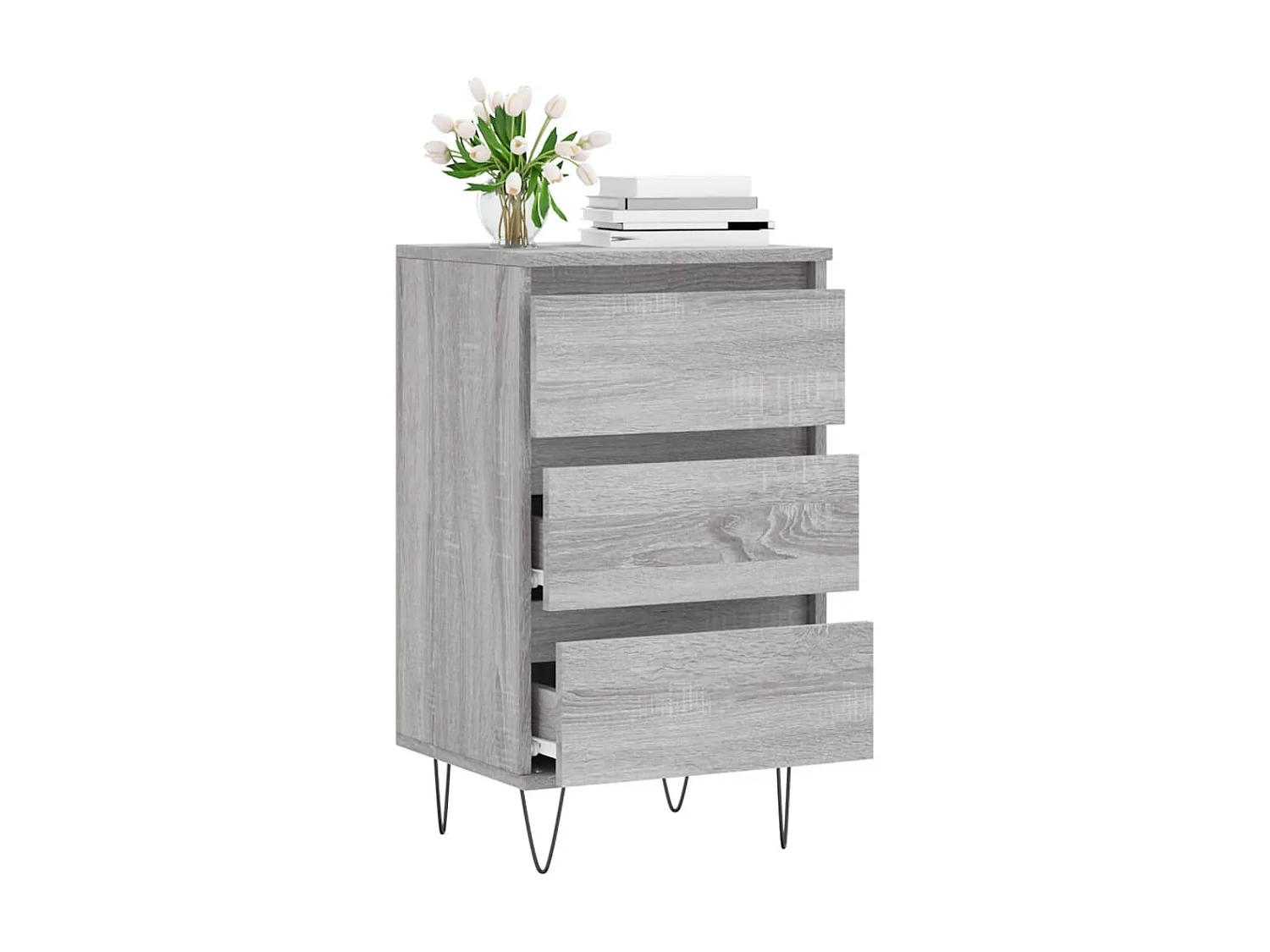 Dressoir 40x35x70 cm bewerkt hout grijs sonoma NL397928