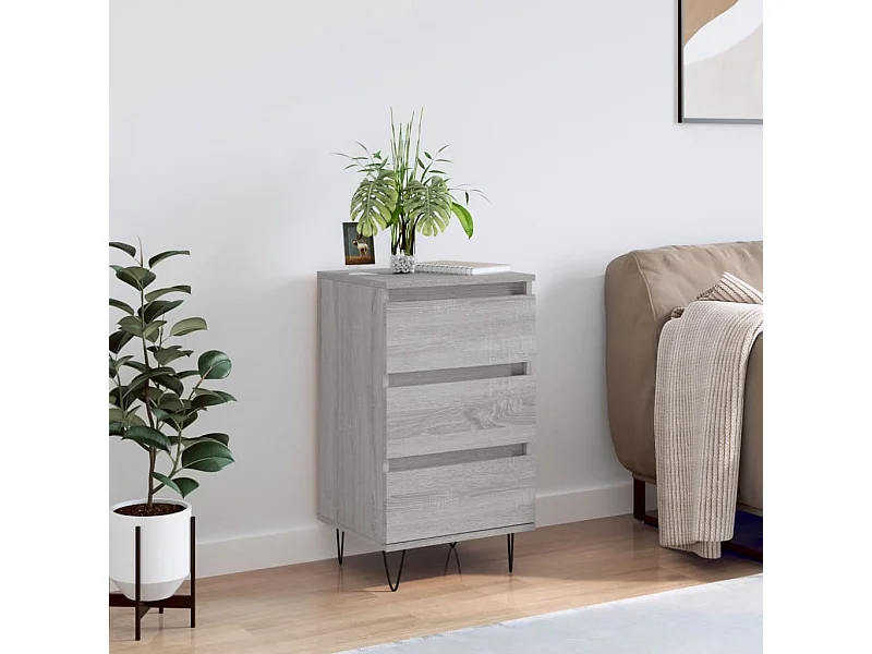 Dressoir 40x35x70 cm bewerkt hout grijs sonoma NL397928