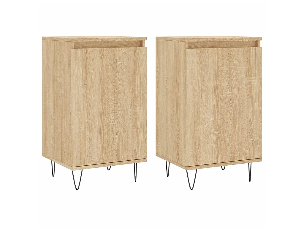 lot de 2 Buffets chêne sonoma 40x35x70 cm bois d'ingénierie QWE93227