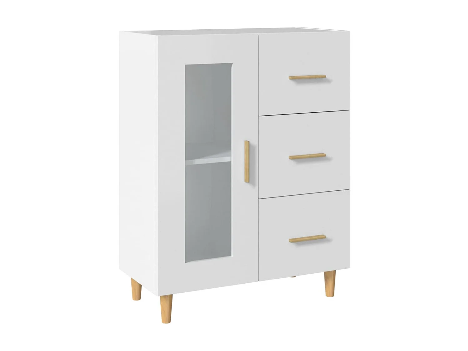 Dressoir 69,5x34x90 cm bewerkt hout wit NL918159