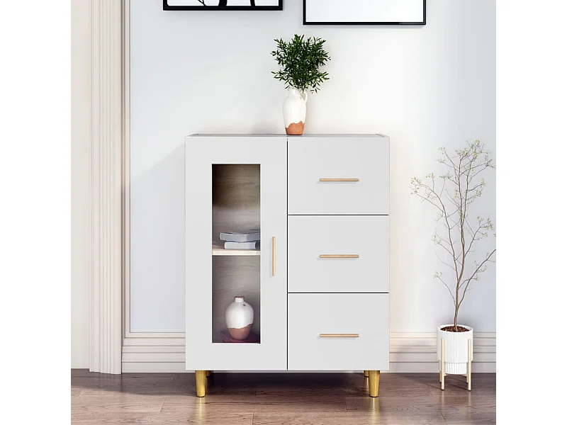 Dressoir 69,5x34x90 cm bewerkt hout wit NL918159