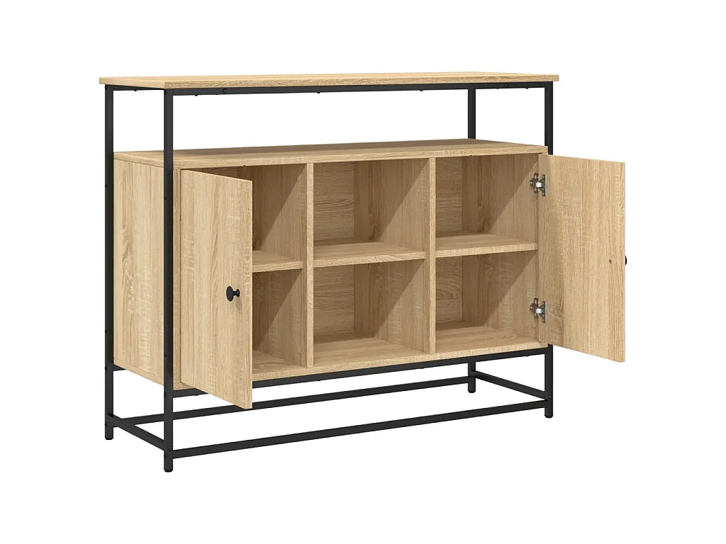 Buffet chêne sonoma 100x35x80 cm bois d'ingénierie QWE94889