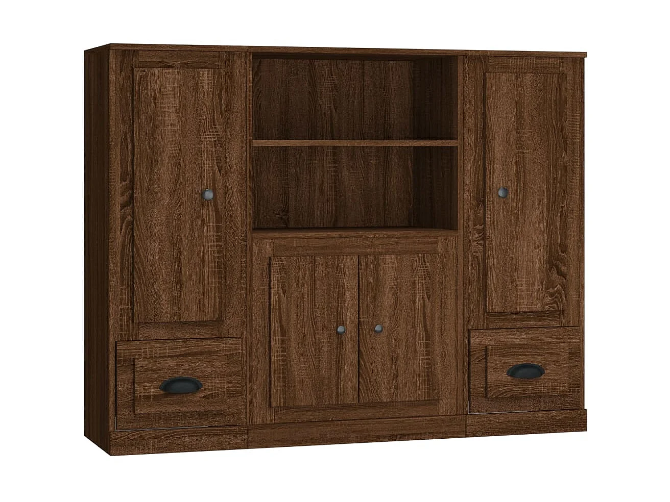 Buffets haut 3 pcs chêne marron bois d'ingénierie EGER17783