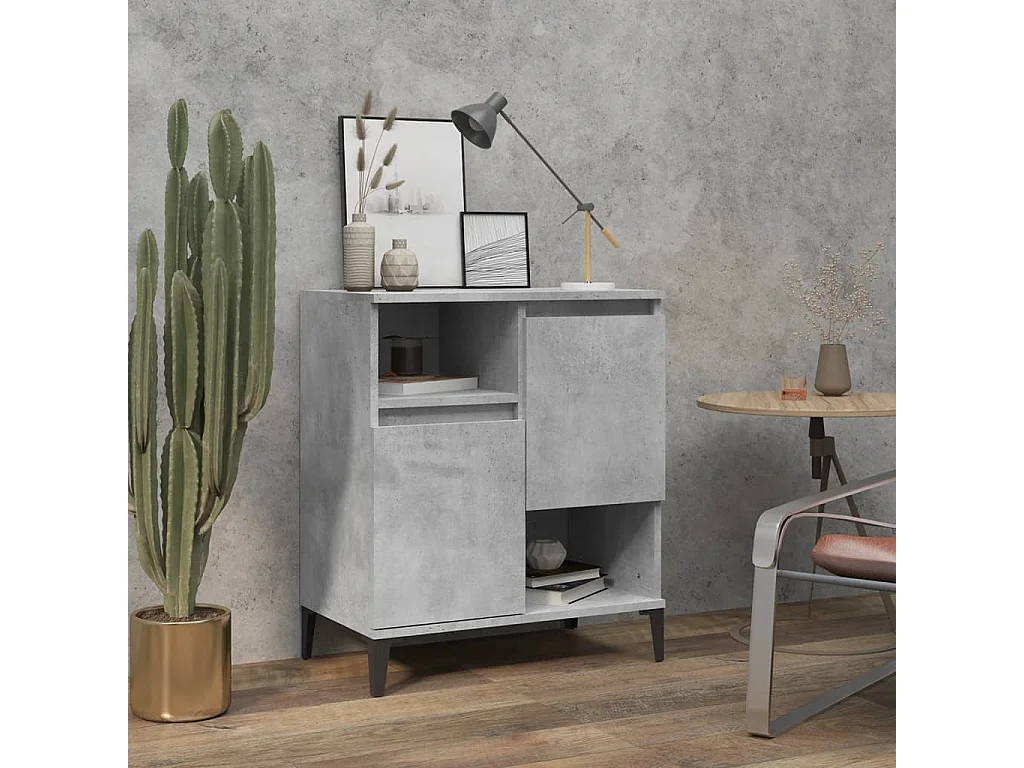 Buffet Gris béton 60x35x70 cm Bois d'ingénierie EGER29274