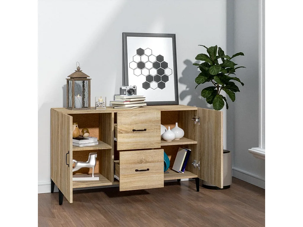 Buffet chêne sonoma 100x36x60 cm bois d'ingénierie EGER11846