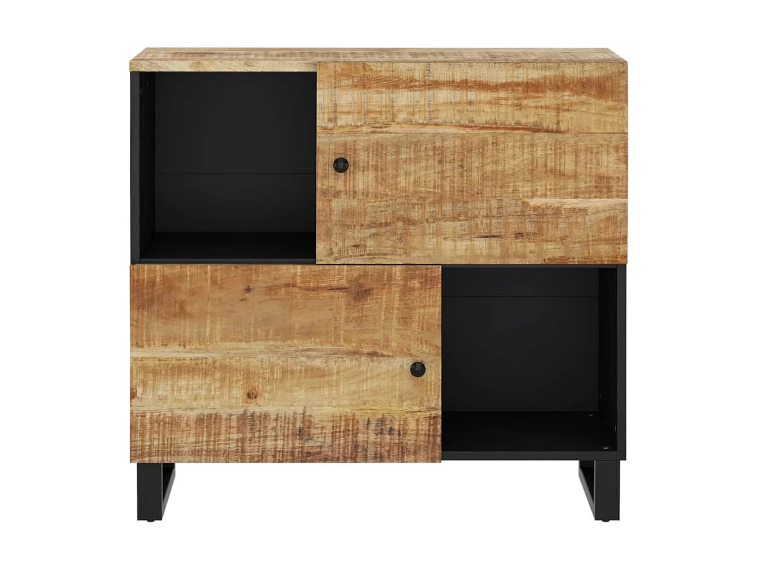 Buffet avec 2 portes 80x33x75 cm bois massif de manguier QWE61087