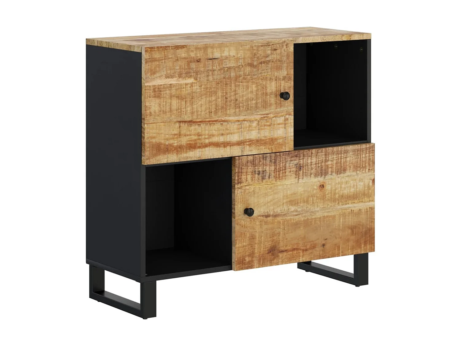 Buffet avec 2 portes 80x33x75 cm bois massif de manguier QWE61087
