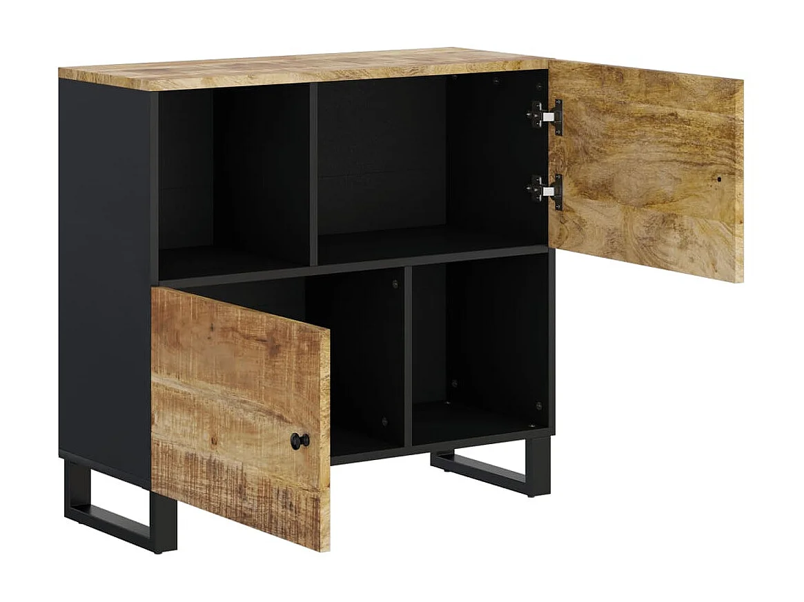 Buffet avec 2 portes 80x33x75 cm bois massif de manguier QWE61087