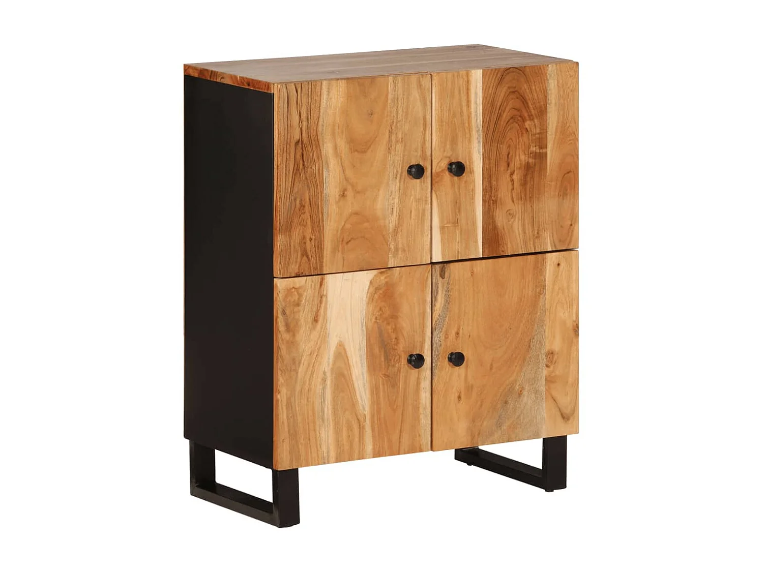 Buffet avec 4 portes 60x33x75 cm bois massif d'acacia EGER84776