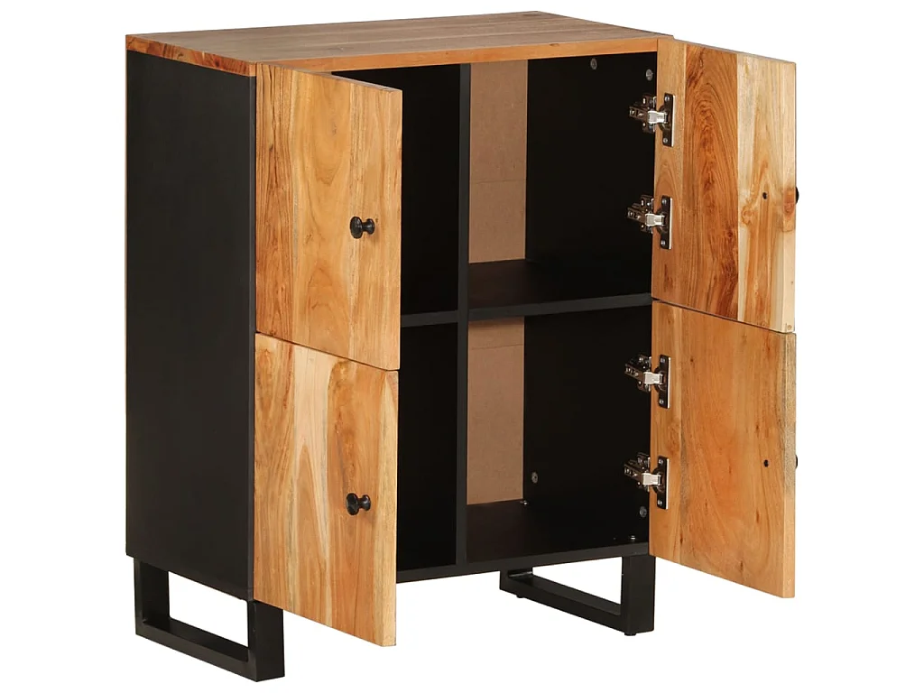Buffet avec 4 portes 60x33x75 cm bois massif d'acacia EGER84776