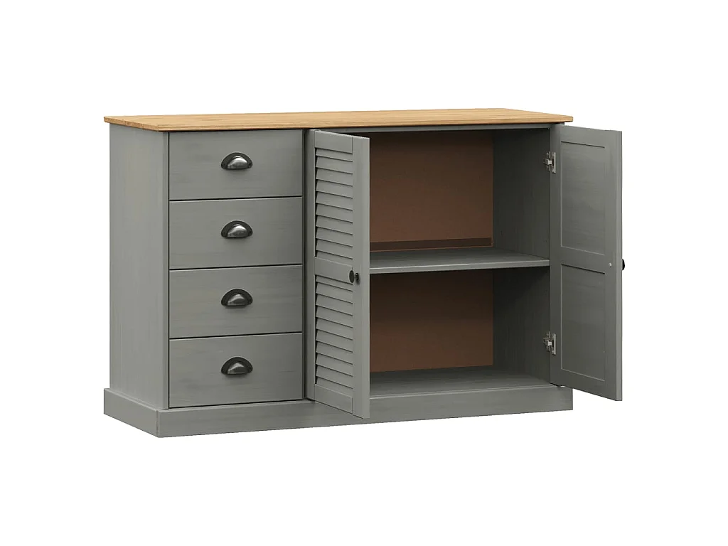 Aparador com gavetas VIGO 113x40x75 cm pinho maciço cinzento PT158723
