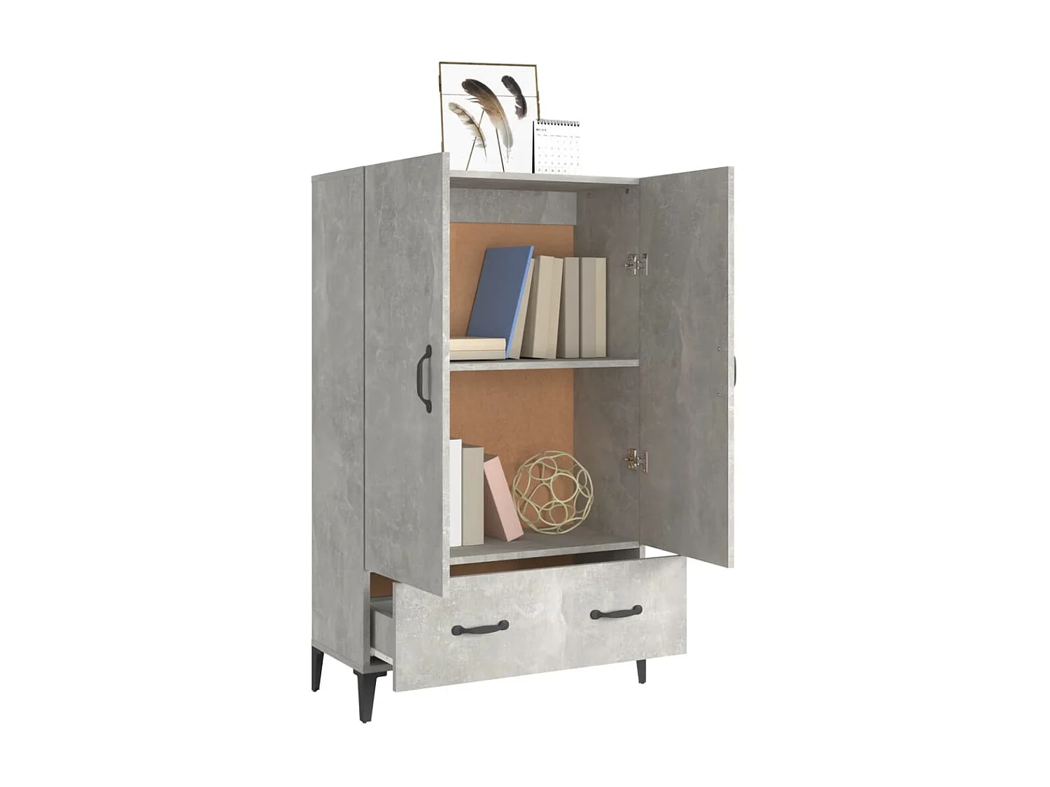 Highboard,Kommode Betongrau 70x31x115 cm Holzwerkstoff -gkd689161