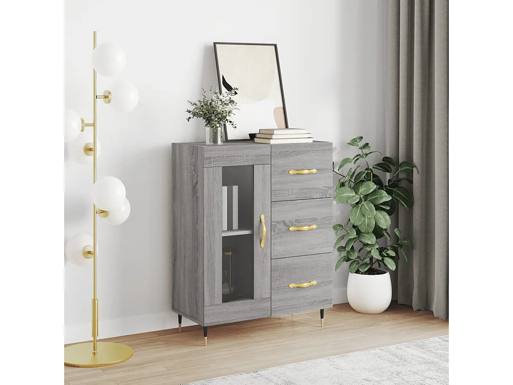 Buffet sonoma gris 69,5x34x90 cm bois d'ingénierie QWE43811