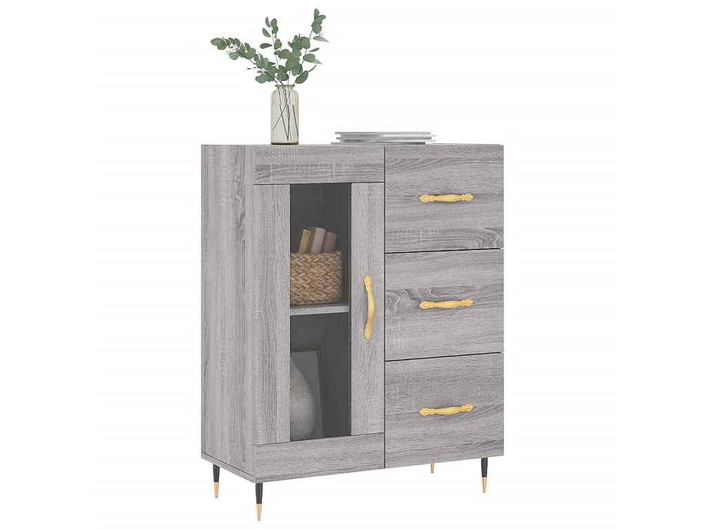 Buffet sonoma gris 69,5x34x90 cm bois d'ingénierie QWE43811