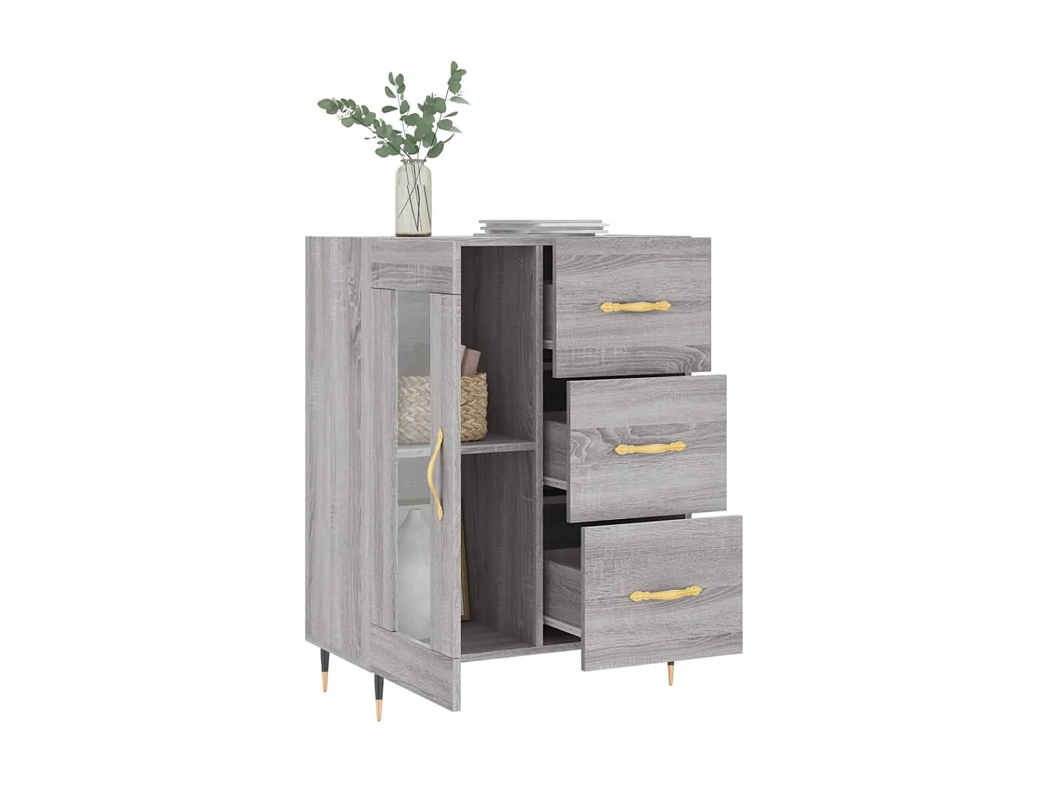 Buffet sonoma gris 69,5x34x90 cm bois d'ingénierie QWE43811