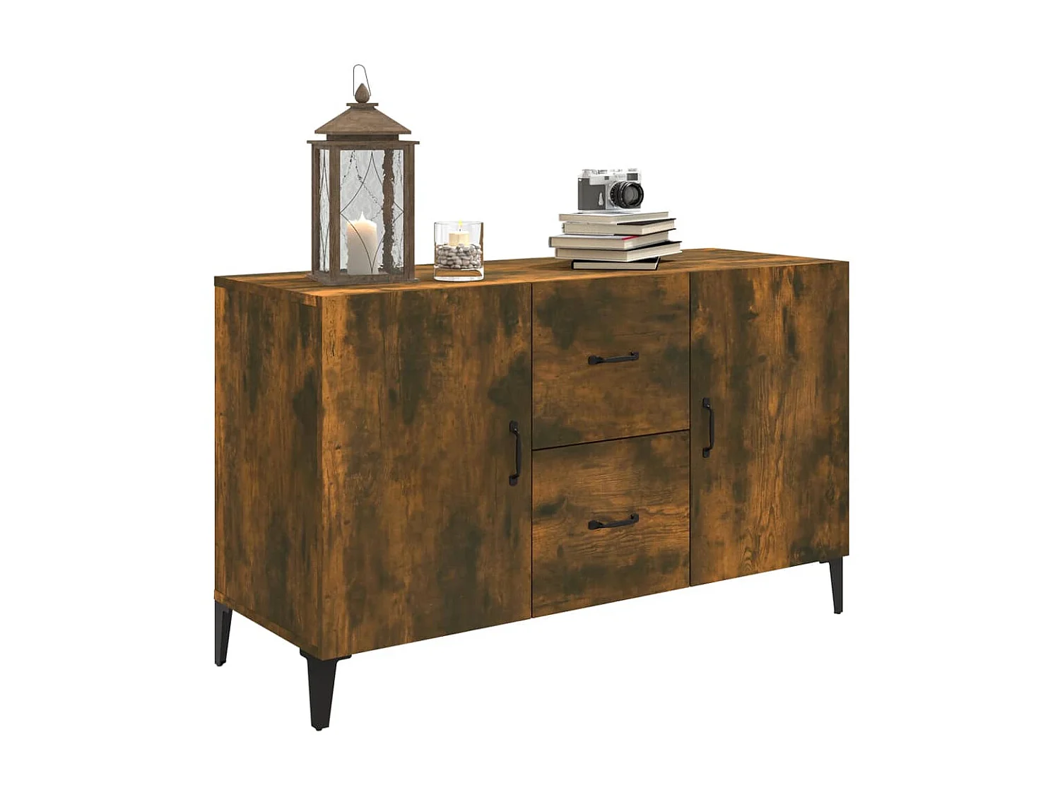 Dressoir 100x36x60 cm bewerkt hout gerookt eikenkleurig NL73824