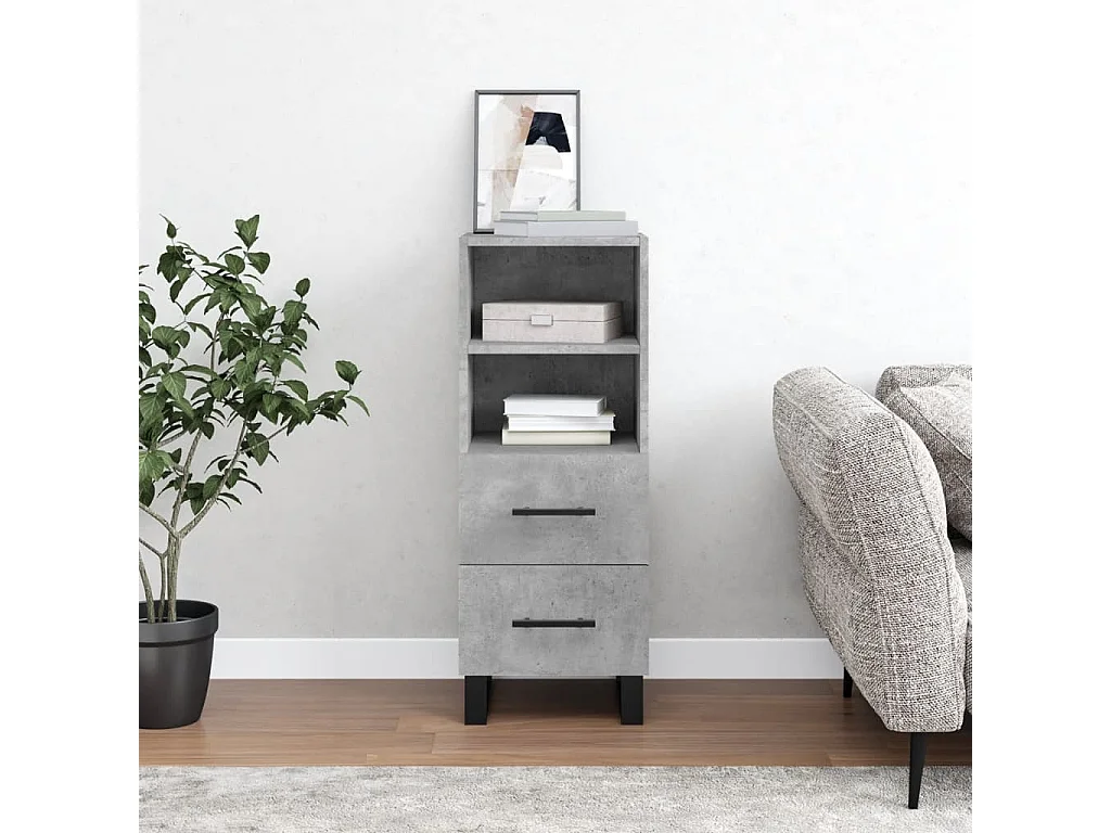 Buffet Gris béton 34,5x34x90 cm Bois d'ingénierie QWE60153