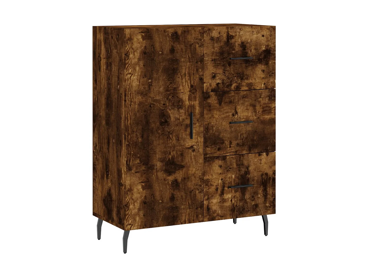 Dressoir 69,5x34x90 cm bewerkt hout gerookt eikenkleurig NL34742