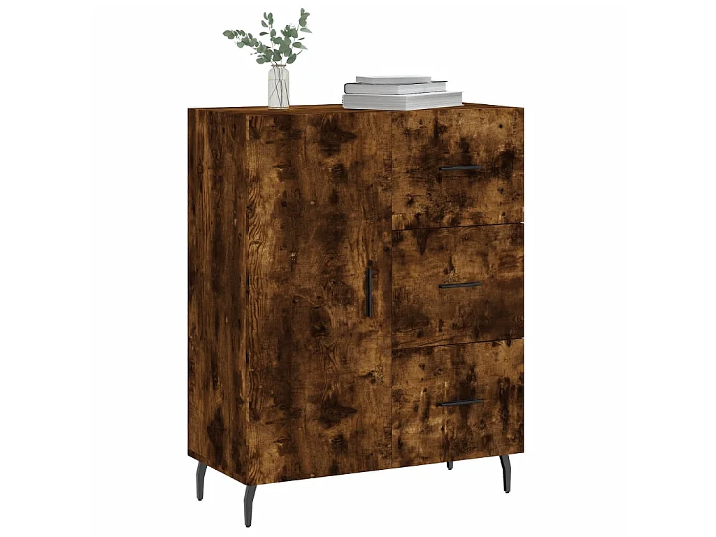 Dressoir 69,5x34x90 cm bewerkt hout gerookt eikenkleurig NL34742