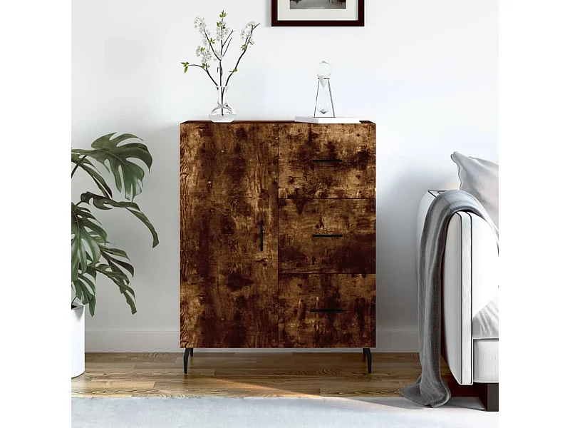 Dressoir 69,5x34x90 cm bewerkt hout gerookt eikenkleurig NL34742
