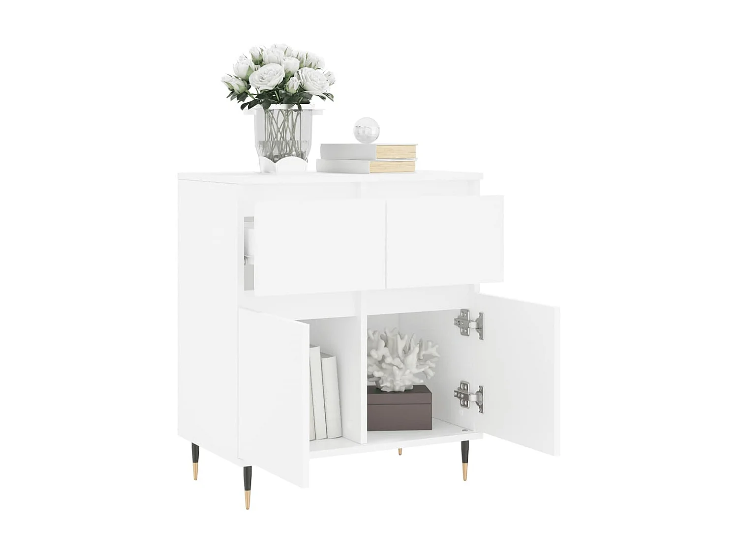 Buffet Blanc 60x35x70 cm Bois d'ingénierie QWE73093