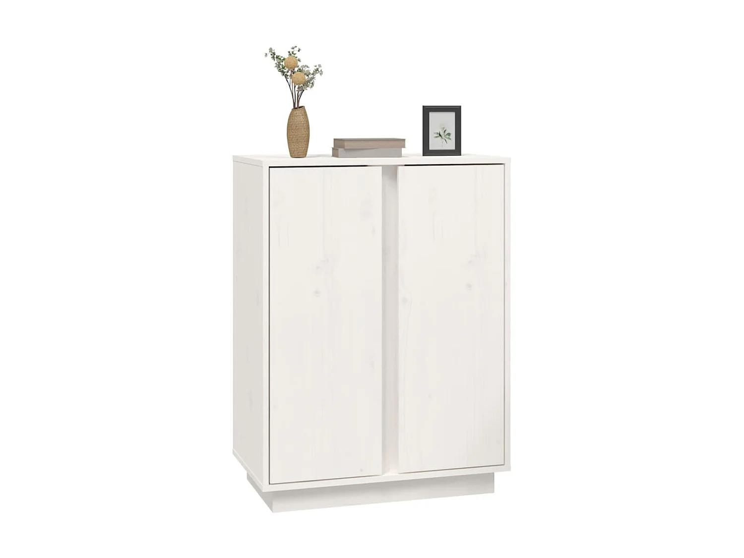 Aparador de madera maciza de pino blanco 60x35x80 cm ES44481