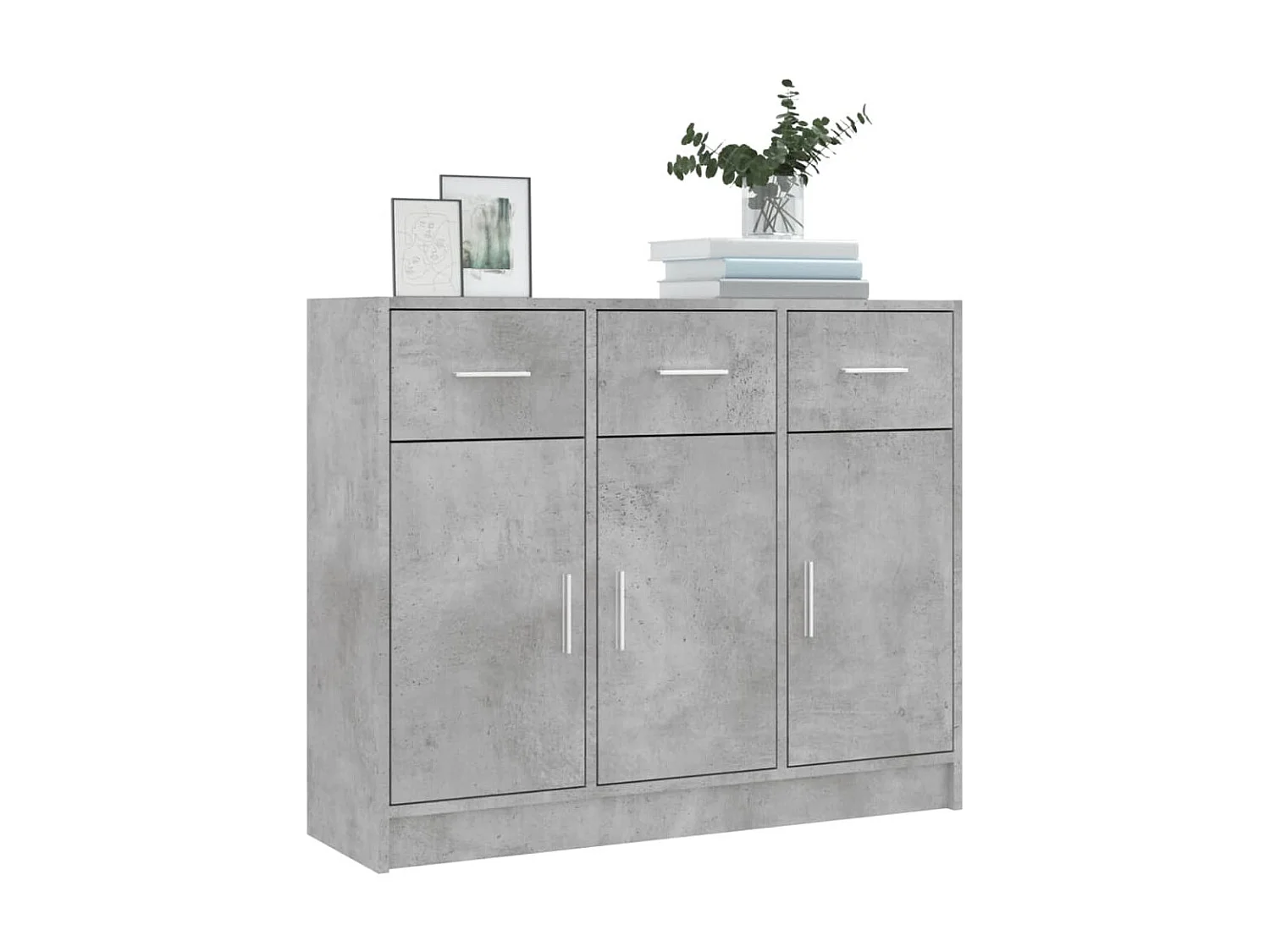 Aparador madera de ingeniería gris hormigón 91x28x75 cm ES49127