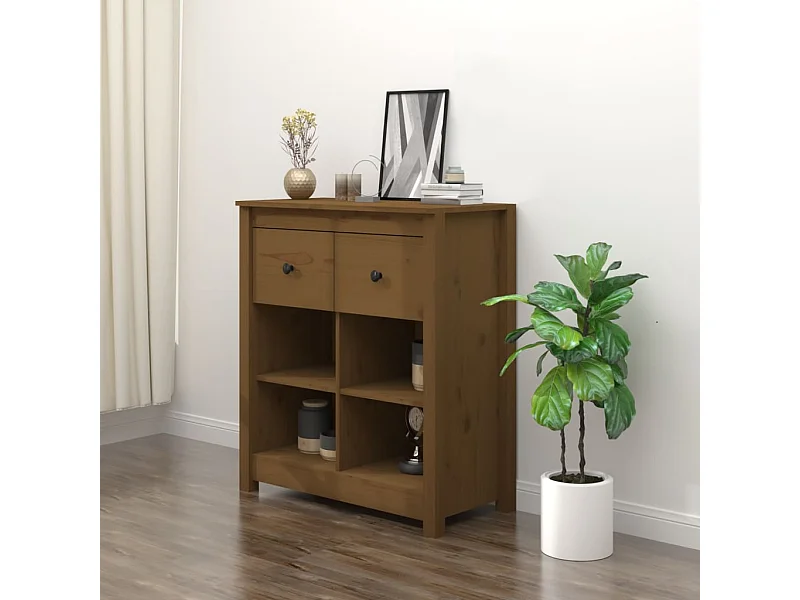 Buffet Marron miel 70x35x80 cm Bois massif de pin EGER70505