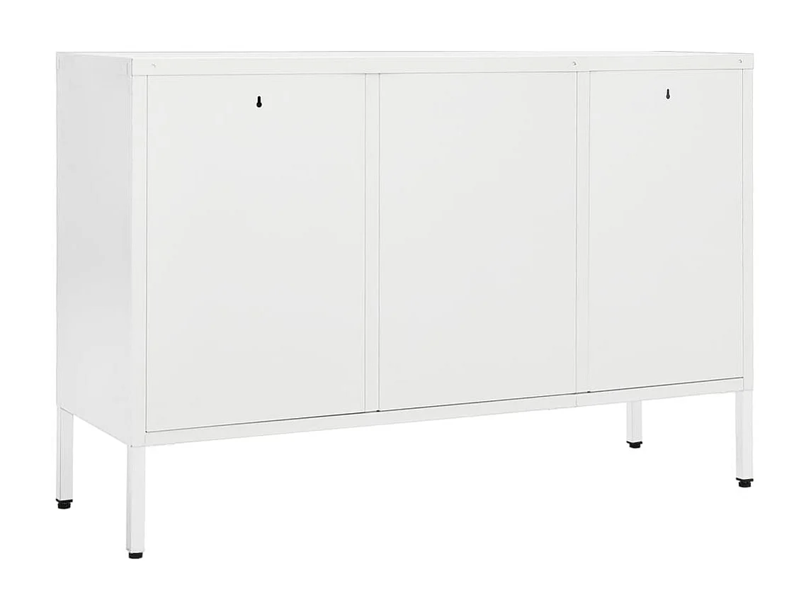 Buffet Blanc 105x35x70 cm Acier et verre trempé QWE90436